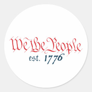 Vi the People est. 1776 Runt Klistermärke