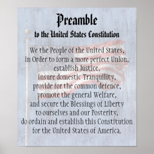 Vi the People, Preamble US Constitution Classroom Poster
