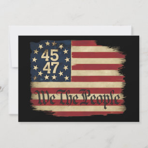 Vi The People Trump 45 47 Distress Vintage Flagga Inbjudningar