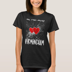 Vi träffades här Birmingham Alabama Hearted Karta T Shirt