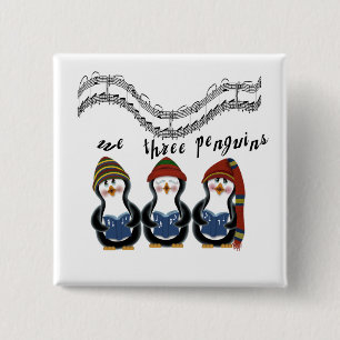 Vi tre Penguins Helgdag Tshirts och Gifts Knapp