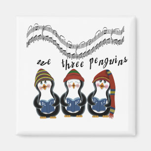 Vi tre Penguins Helgdag Tshirts och Gifts Magnet