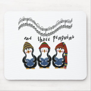 Vi tre Penguins Helgdag Tshirts och Gifts Musmatta