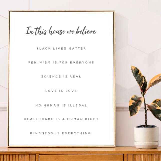 Vi tror | Modern Minimalistisk vit Poster (Skapare uppladdad)