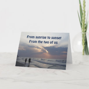 VI TVÅ SUNRISE ATT SUNSET BRITHDAY ÖNSKEMÅL KORT