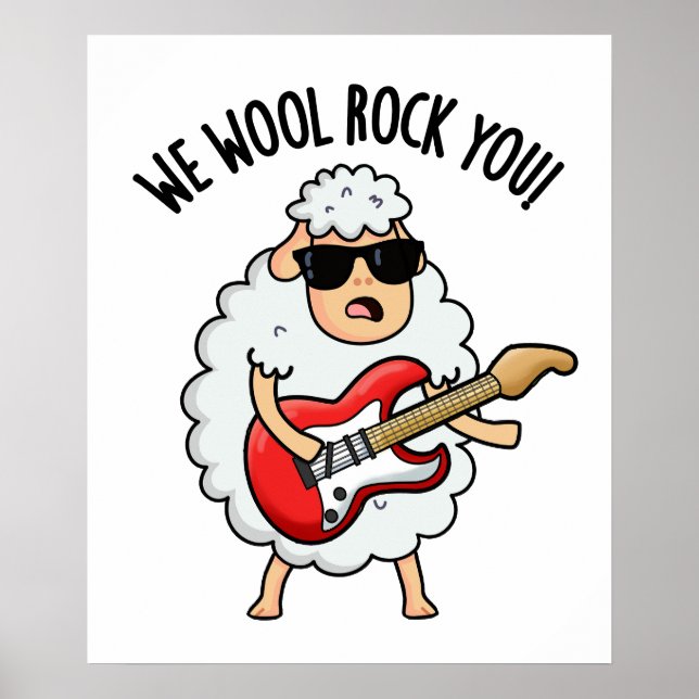 Vi Ull Rockar Dig Roliga Får Puns  Poster (Framsidan)