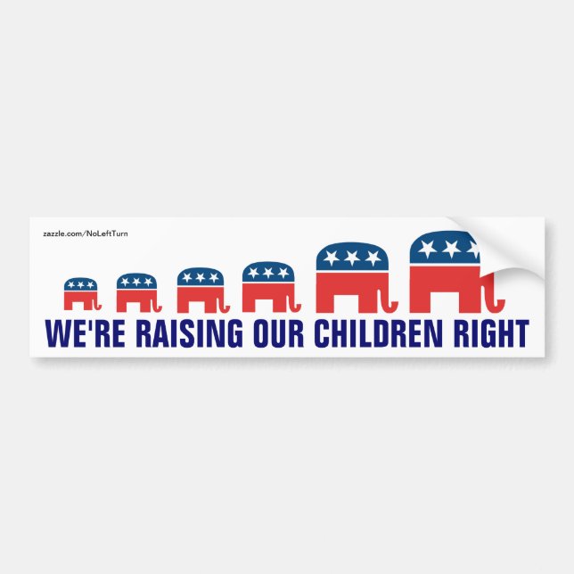 Vi uppfostrar vår Höger Bumper Sticker Bildekal (Framsidan)
