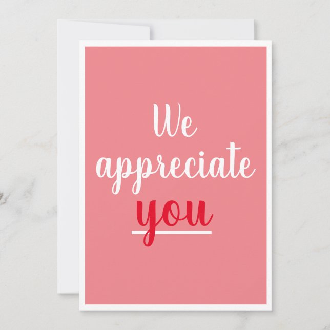 Vi uppskattar er vackra Rosa av Tack Kort (Framsida)