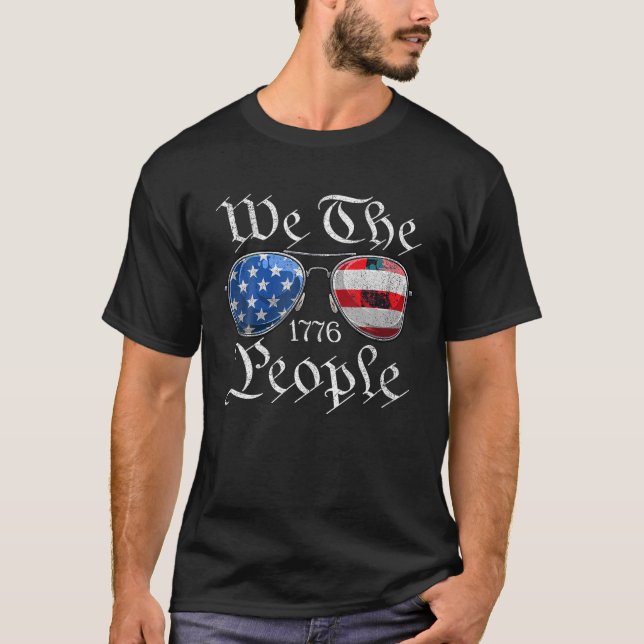 Vi USA, den 4 juli amerikanska Flagga T Shirt (Framsida)