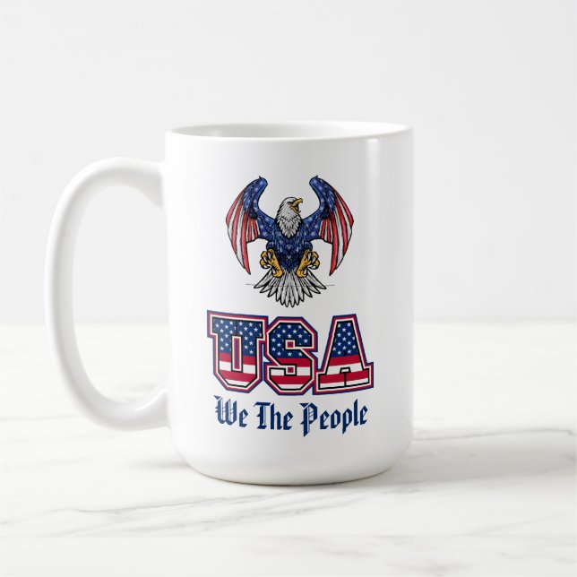Vi USA flagga med Eagle Kaffemugg (Vänster)