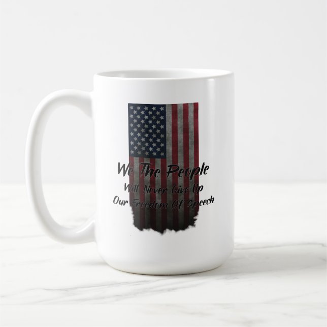 Vi USA:s Folkets Flagga Freedom of Tal Kaffemugg (Vänster)