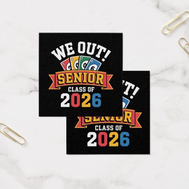 Vi Ut Seniorklass 2026 Fyrkantigt Visitkort (Kontor)