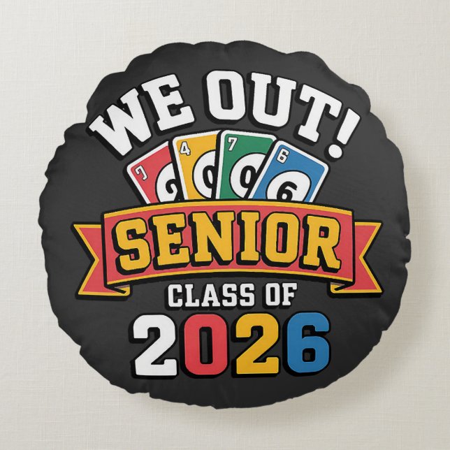 Vi Ut Seniorklass 2026 Rund Kudde (Framsidan)