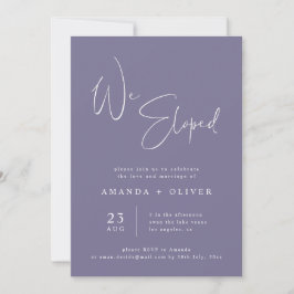 Vi uteslöt Lavender Lila Minimalist Elopement Meddelande
