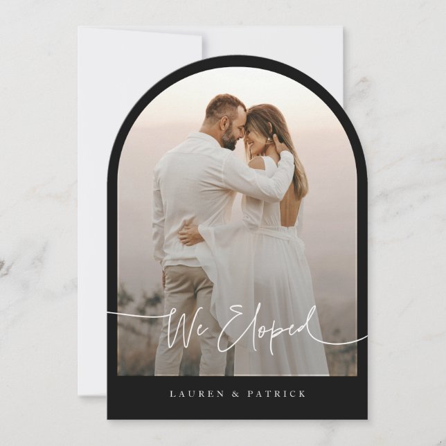 Vi utlöste Arch Elopement Bröllop meddelande Inbjudningar (Framsida)