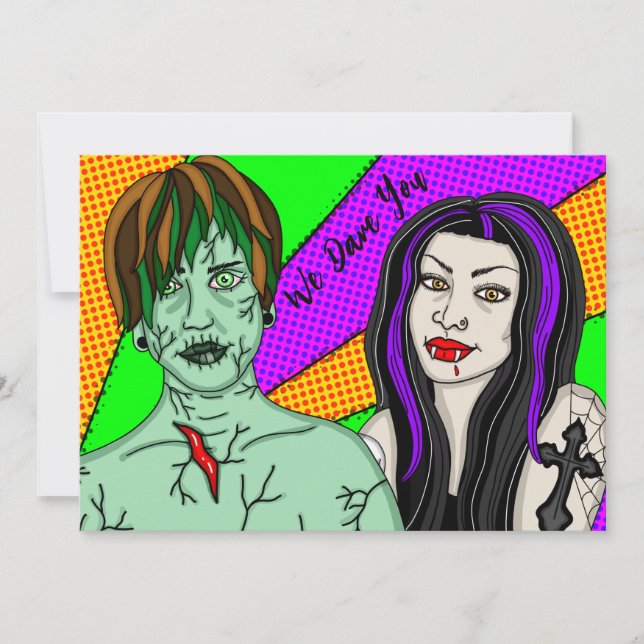 Vi utmanar dig | Halloweenfest Inbjudningar (Framsida)