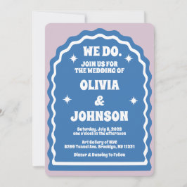 Vi Vågigt Arch Modern Bold Lila Retro  Bold Inbjudningar