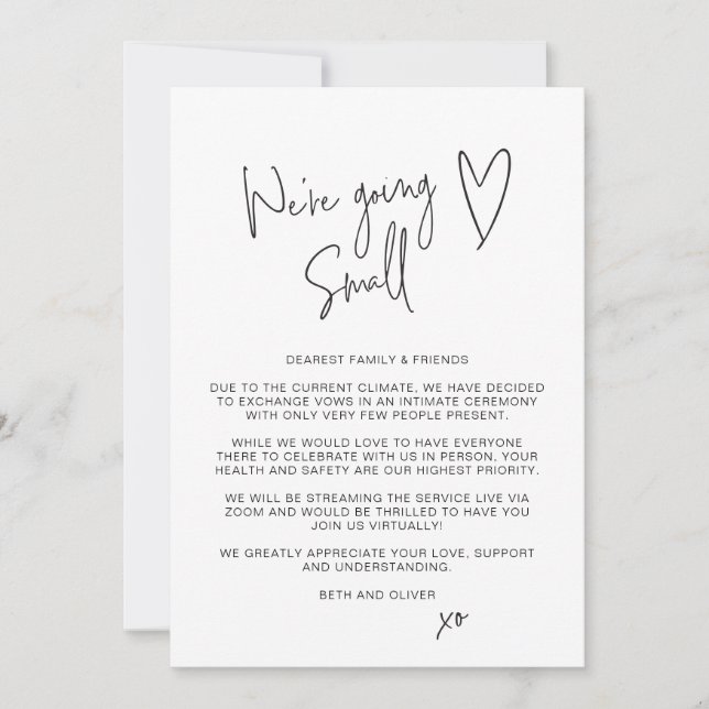 Vi väljer det lilla - nedskalad typsnittsdesign  meddelande (Framsida)