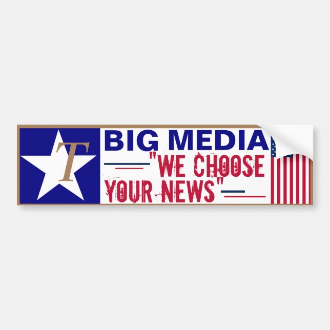 Vi väljer dina nyheter för Trump Big Media Bildekal (Framsidan)