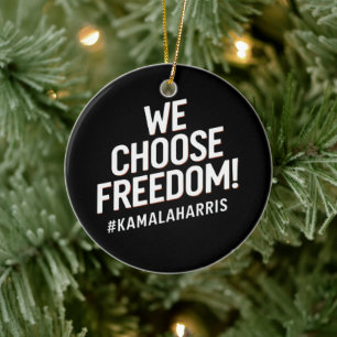 Vi väljer Freedom Kamala Harris 2024 Julgransprydnad Keramik