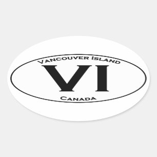 VI (Vancouver Island) Oval-Logotyp Ovalt Klistermärke