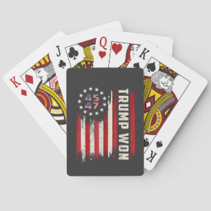 Vi Vann TRUMP INVIGNING Amerikansk Flagga Casinokort