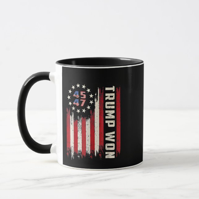 Vi Vann TRUMP INVIGNING Amerikansk Flagga  Mugg (Vänster)