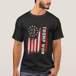 Vi Vann TRUMP INVIGNING Amerikansk Flagga T Shirt