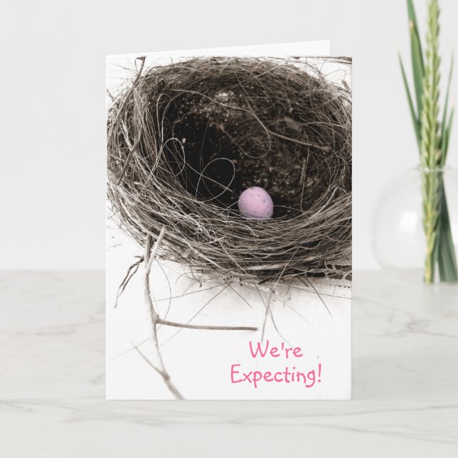 Vi väntar oss! Meddelandekort för flicka Meddelande (Framsida)