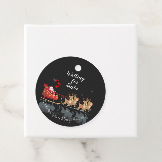 Vi väntar på Santa Ho! Ho! Ho! Winter Helgdag Gåvor Etiketter (På plats)