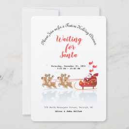 Vi väntar på Santa Ho! Ho! Ho! Winter Helgdag Inbjudningar