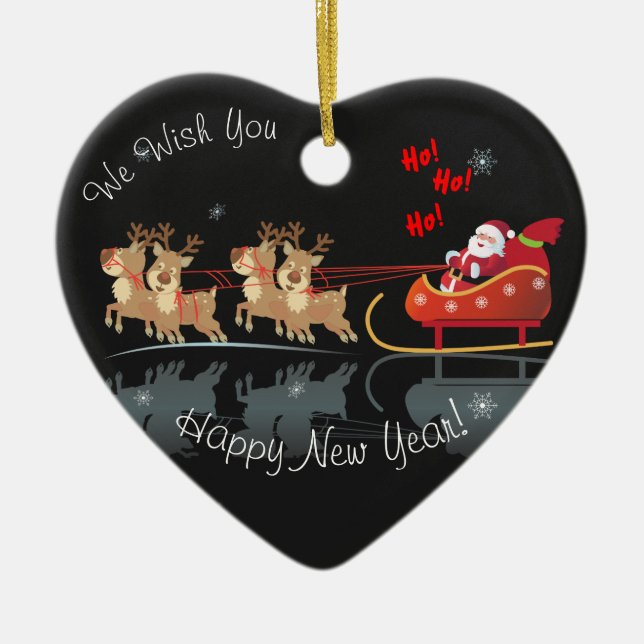 Vi väntar på Santa Ho! Ho! Ho! Winter Helgdag Julgransprydnad Keramik (Framsidan)