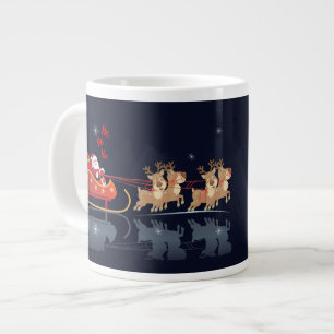 Vi väntar på Santa Ho! Ho! Ho! Winter Helgdag Jumbo Mugg