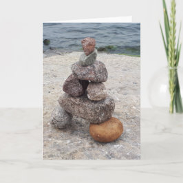 Vi var här - Inuksuk, sten, tomt gratulationskort Kort