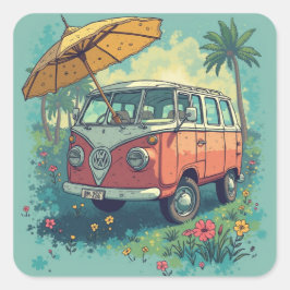 Vi var på rast fyrkantigt klistermärke