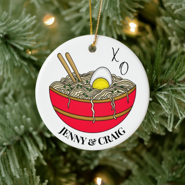 Vi var Ramen att bli | Funny jul Pun Julgransprydnad Keramik (Träd)