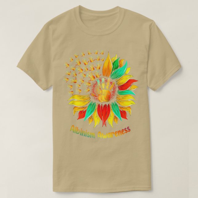 Vi var solros Färg Händer för albinismen Awarene T Shirt (Design framsida)