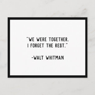 Vi var tillsammans med Whitman Quote-vykort Vykort