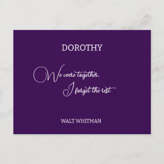 Vi var tillsammans Walt Whitman personlig Vykort
