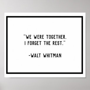 Vi var tillsammans Whitman Quote Poster