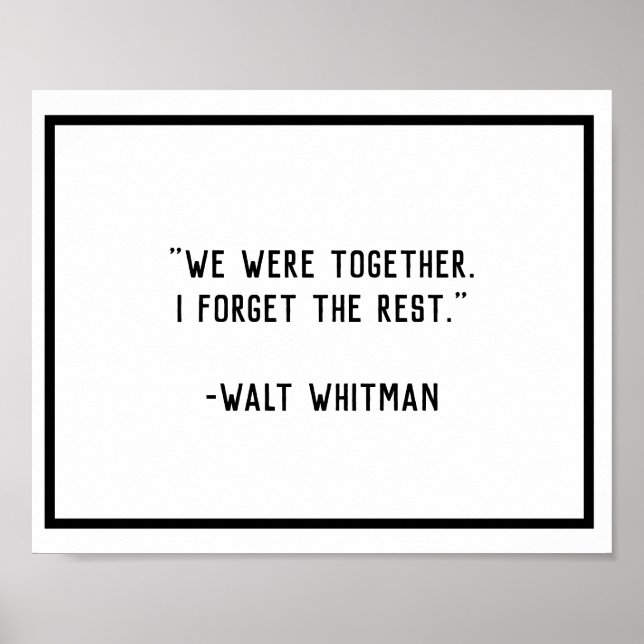 Vi var tillsammans Whitman Quote Poster (Framsidan)