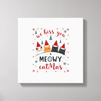 Vi väsnar åt dig en mysig kattjulskatt Rolig katt  Canvastryck