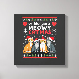 Vi väsnas åt dig en mysig kattjulskojig katt jul f canvastryck