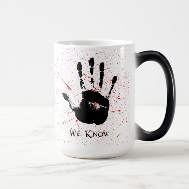 vi vet mugg, färgväxlingsmugg med hand magisk mugg (Höger)