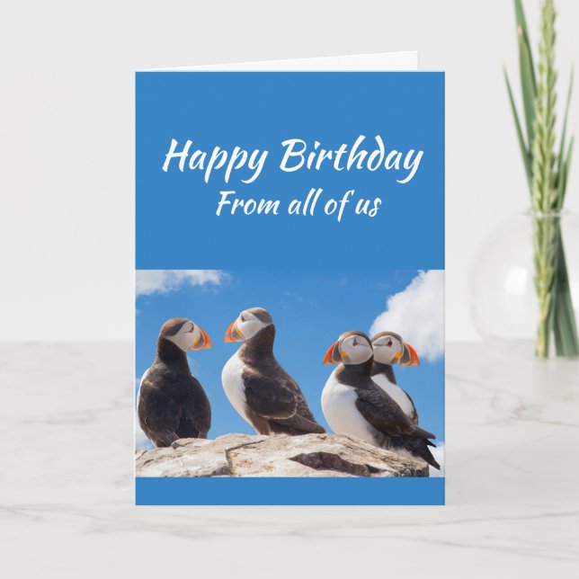 Vi vill alla ha Grattis på födelsedagen Puffin Rol Kort (Framsida)