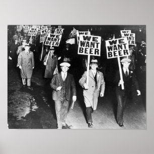 Vi vill ha Beer Protest Old Photography. Vintage B Poster