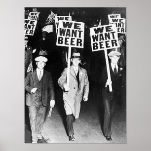 Vi vill ha Beer Protest Old Photography. Vintage B Poster