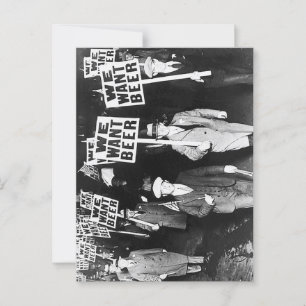 Vi vill ha Beer Protest Old Photography. Vintage B Vykort