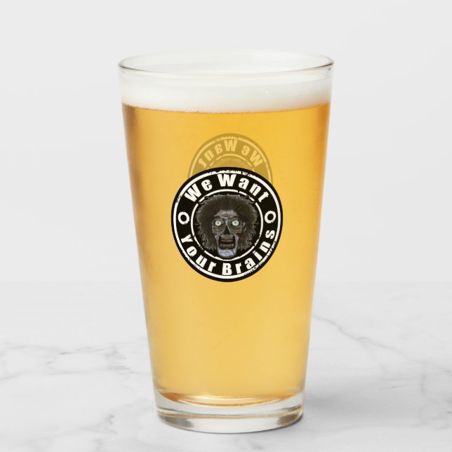 Vi vill ha dina hjärnor glaskopp (Framsida fylld)