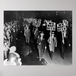 Vi vill ha öl! Förbudsprotest, 1931 Vintage Poster